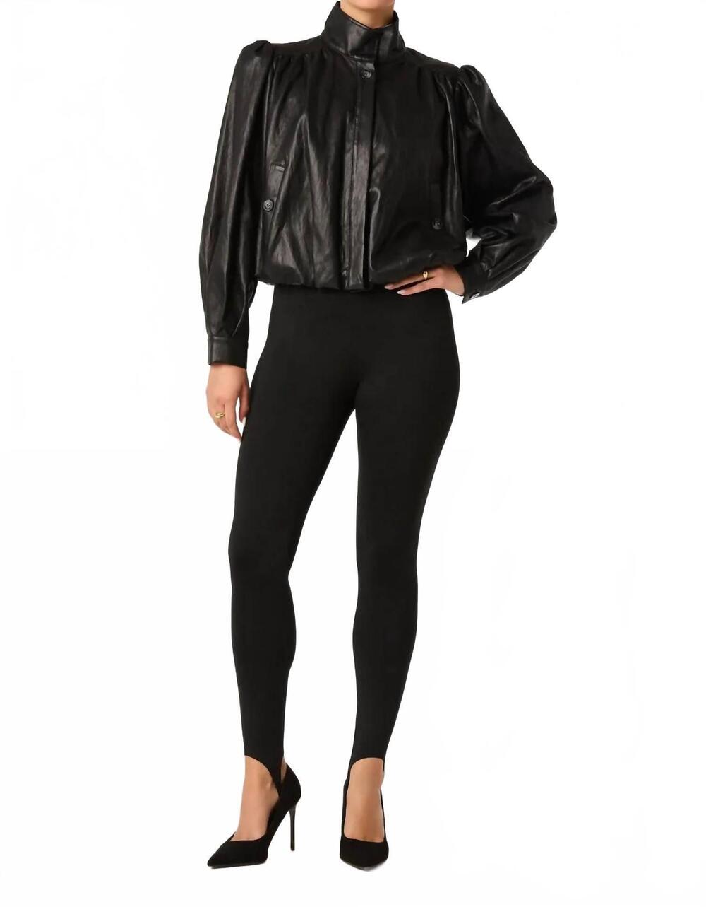 NEW ASTR estero faux leather bomber jacket in black
